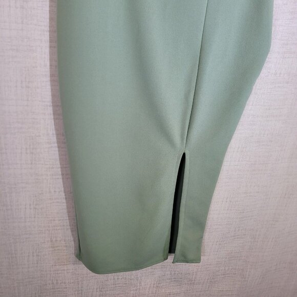 NWT Nasty Gal Dress Womens 8 Sage Squarin to Go Midi Formal Square Neckline Sexy - Picture 9 of 11